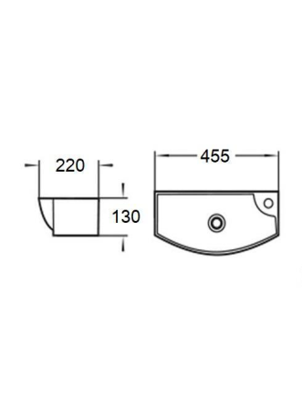 Раковина из сантехнического фаянса WeltWasser WW SK 10000008695 50х20 подвесная цвет белый 1 отверстие под смеситель