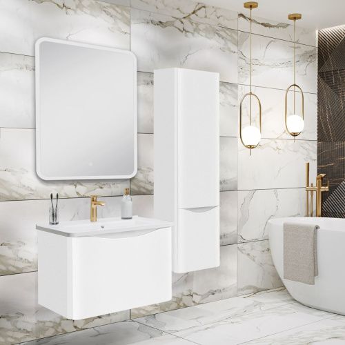 Шкаф-пенал RUNO Тоскана 00-00001418 35х31х131 подвесной цвет белый - фото 3