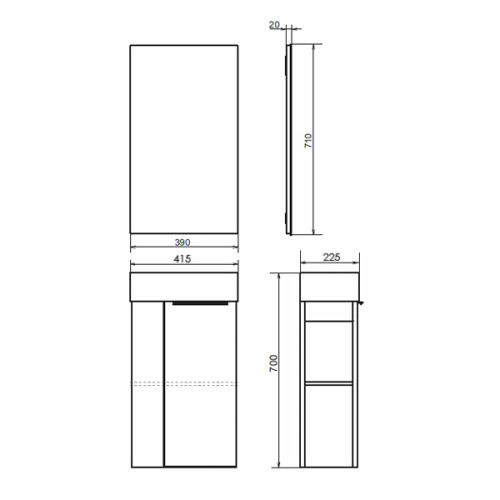 Тумба с раковиной Comforty 00-00015325CF 41,5x22,5x70 - фото 2