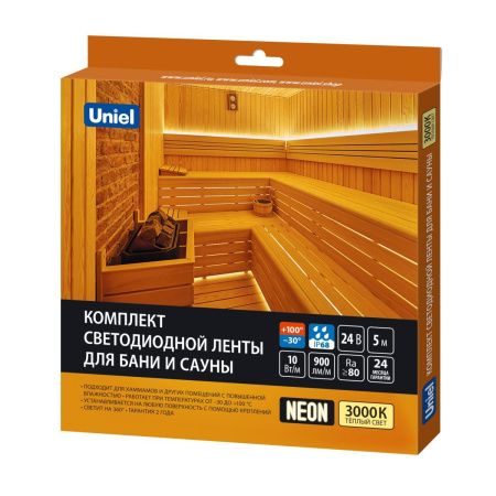 Гибкий неон Uniel ULS-N40-2835-120LED/m-16mm-IP68-DC24V-10W/m-5M-3000K NEON SET01