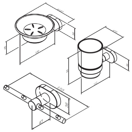 Набор аксессуаров для ванной Am.Pm Sense L AK74B0403W