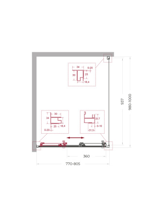 Душевой уголок BelBagno UNO-195 UNO-195-AHF-31-80/100-C-Cr 100х80 стекло прозрачное профиль хром без поддона