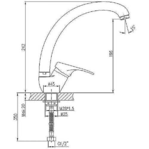 Cмеситель Haiba HB4313-1 на мойку матовый - фото 3