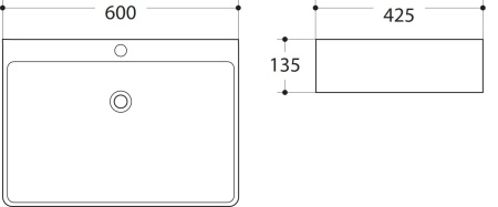 Раковина керамическая Art&Max AM-78188 60х43 накладная цвет белый