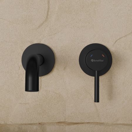 Смеситель для раковины Knotlor ECLIPSE SS-25/BL настенный черный