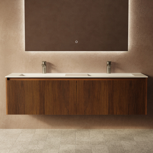 Тумба с раковиной ArtDecco Camilla (Камилла) ACM15W22D100 150x45x40 подвесная цвет черный орех - фото 4