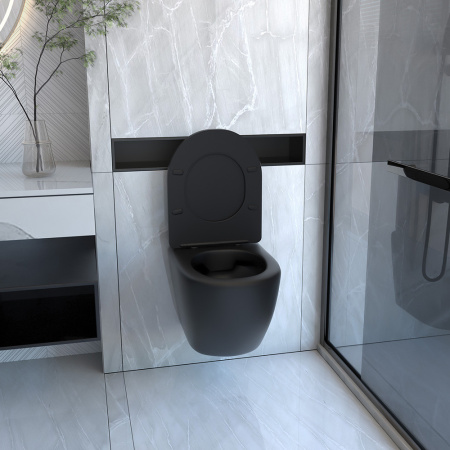 Комплект унитаз с инсталляцией с клавишей смыва ABBER Bequem AC1100MB-AC0105-AC0121MB-AC1150MB-AC0101P