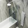 Душевая шторка на ванну Maybah Glass MGV-65-1ш 90х140 стекло прозрачное профиль белый ориентация универсальная