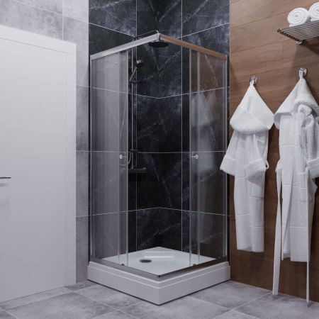 Душевой уголок Тритон Вента Щ0000049619 100х100 стекло прозрачное профиль хром с поддоном