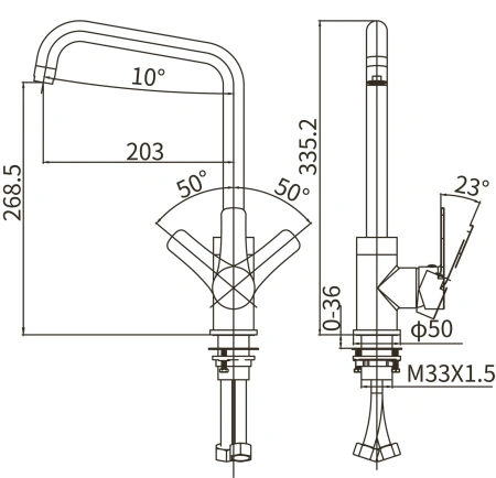 Смеситель для кухни Arrow AG4501 на мойку хром