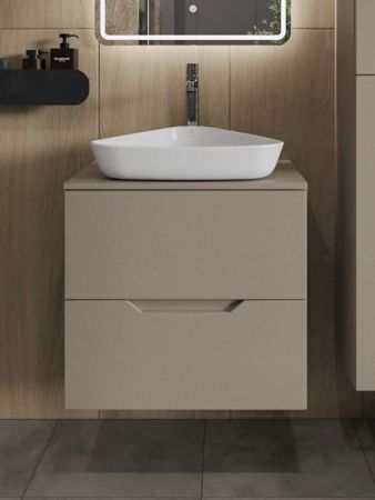 Тумба с раковиной Orange Line Li-60TuLMDF+B07-500W 60х50 подвесная цвет бежевый