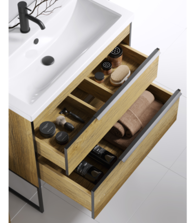 Тумба под раковину Aqwella Y FRG0108DB 80х40 подвесная цвет коричневый