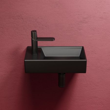 Раковина из сантехнического фарфора Ceramica Nova ELEMENT CN6051RMB 40х20 подвесная цвет черный 1 отверстие под смеситель