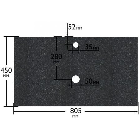 Столешница СанТа 900146 80х50 подвесная цвет серый