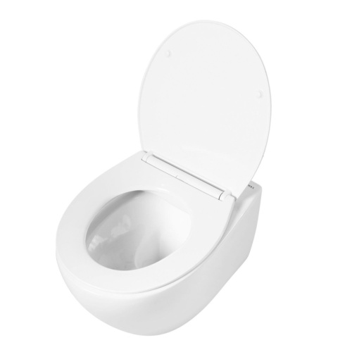 Унитаз подвесной Art&Max Elegant AM9316CHR/SC белый с сиденьем микролифт каскадный смыв - фото 4