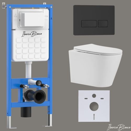 Комплект унитаз с инталляцией и клавишей смыва Iberica Blanca BURGOS ALTO IB001.BRA.234.212 - фото 2