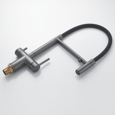 Смеситель для кухни Shevanik S178T на мойку оружейная сталь