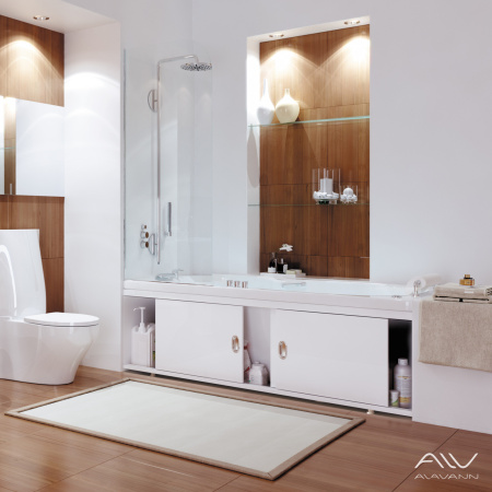 Экран под ванну Alavann 150 см ALV0259001 фронтальный МДФ раздвижной белый