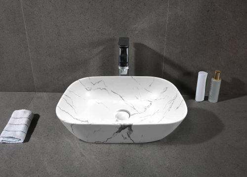 Раковина Cerutti SPA 46 см CR8215MMW накладная цвет мрамор матовый белый