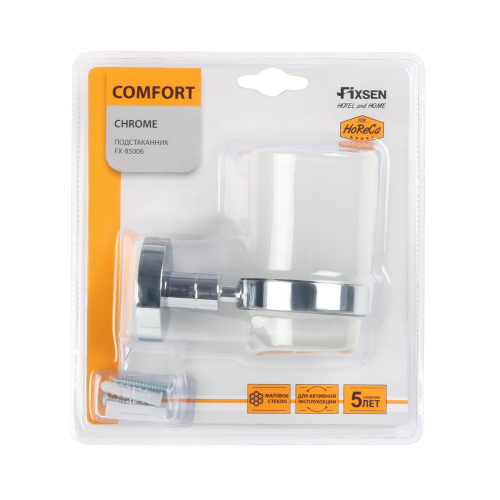 Стакан для зубных щеток Fixsen Comfort chrome FX-85006 - фото 2