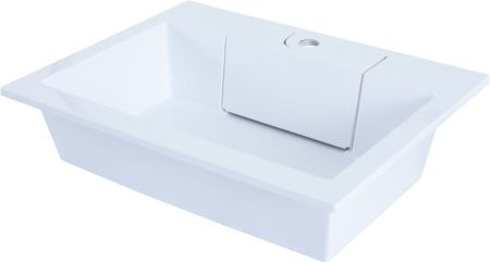 Раковина из искусственного камня Aquanet Фортуна 00181907 60х50 полувстраиваемая цвет белый 1 отверстие под смеситель