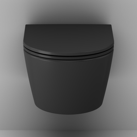 Унитаз подвесной Am.Pm Func C8F1700MBSC черный матовый с сиденьем микролифт безободковый каскадный смыв