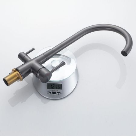 Смеситель для кухни Shevanik S428T на мойку оружейная сталь