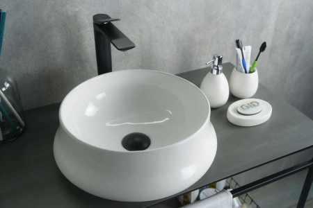 Раковина керамическая Gid Esfera 51145 40х40 накладная цвет белый без отверстий под смеситель