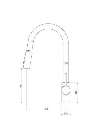 Смеситель для кухни Tokito AISAI TOK-AIS-1023SS на мойку нержавеющая сталь