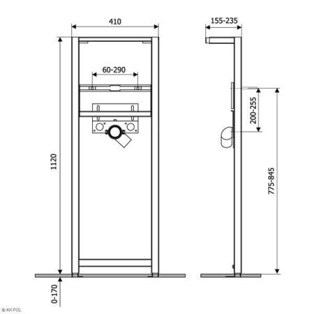 Инсталляция для биде KK POL Base ZPO/705/0.2/K