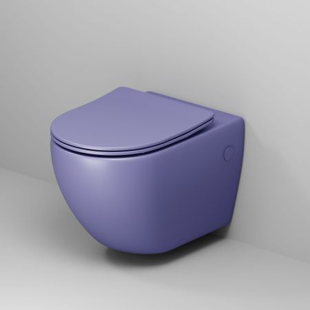Унитаз подвесной Grossman Color GR-4411LIMS фиолетовый с сиденьем безободковый каскадный смыв