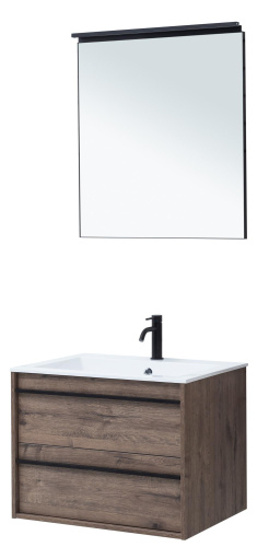 Комплект мебели: тумба с раковиной + зеркало Aquanet Lino 00271954 70х50х138,3 подвесной - фото 5