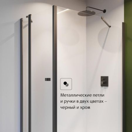 Душевая дверь Roca CAPITAL 7.M461.0.016.M 100х195 стекло прозрачное профиль черный