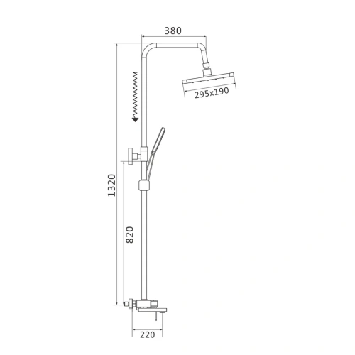 Душевая стойка Shevanik S8236H настенная цвет черный - фото 3