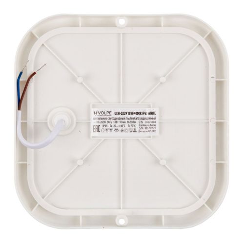 Светильник накладной Volpe ULW-Q229 18W/4000K IP65 WHITE - фото 2