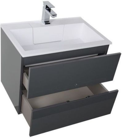 Тумба с раковиной Aquanet Алвита 00213093 70х50 подвесная цвет серый