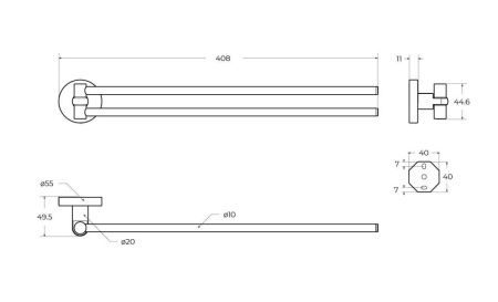 Полотенцедержатель Cezares RELAX RELAX-THD-S-NOP