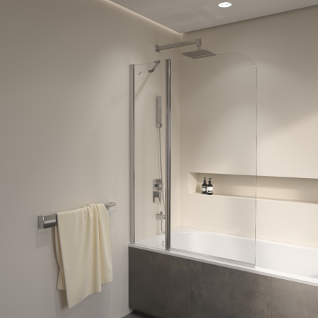 Душевая шторка на ванну RGW Screens 351101111-11 110х140 стекло прозрачное профиль хром глянцевый ориентация универсальная