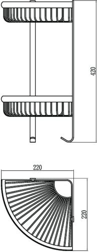 Полка в ванную комнату Savol S-005854-2 - фото 2