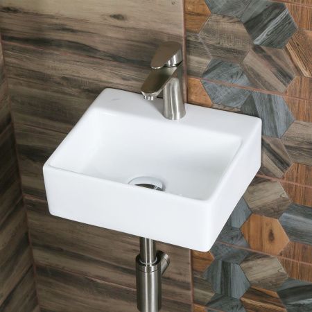 Раковина из сантехнического фарфора Melana 7440A-805 30х30 накладная цвет белый 1 отверстие под смеситель