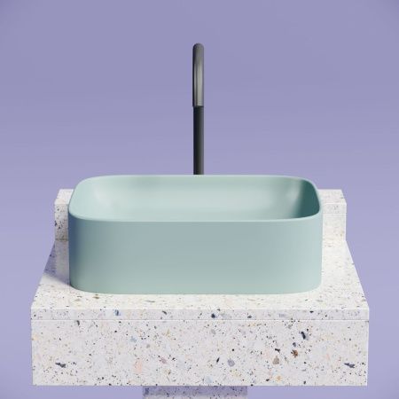 Раковина из сантехнического фарфора Ceramica Nova ELEMENT CN6052MLG 50х40 накладная цвет зеленый без отверстий под смеситель