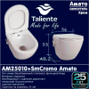 Унитаз подвесной Taliente Amato AM25010 + SMcromo белый с сиденьем безободковый смыв торнадо