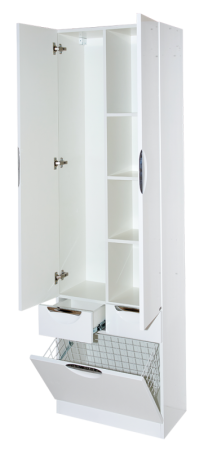 Шкаф-пенал Misty Орхидея П-Жас05060-011К2Я 60х200 напольный цвет белый