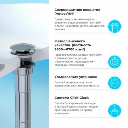 Донный клапан Wellsee Drainage System 182139000 хром