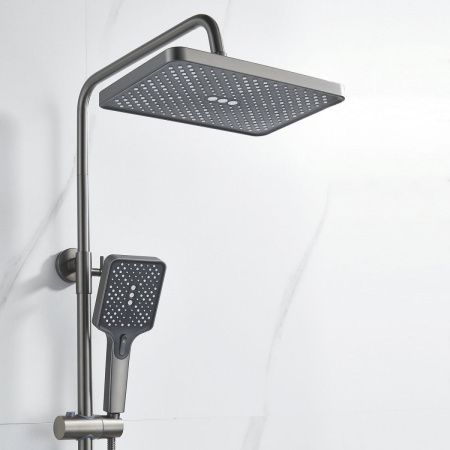 Душевая стойка Shevanik S6136T настенная цвет оружейная сталь