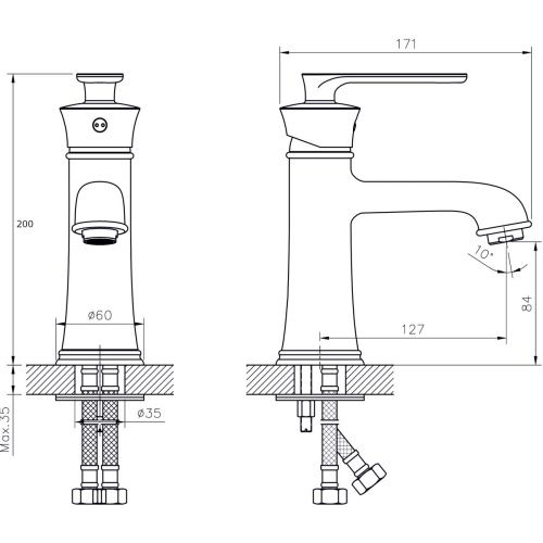 Смеситель Rush Flores FLG0835-1 на раковину золото - фото 2