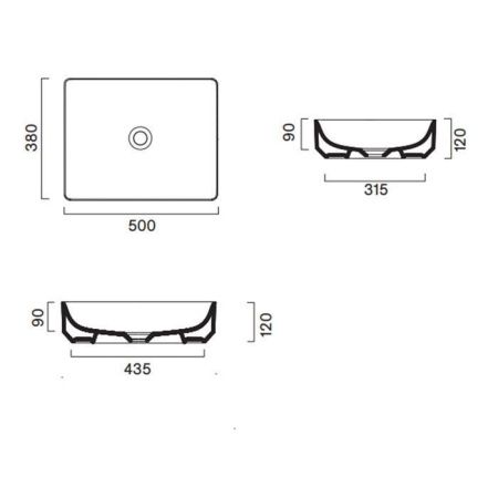 Раковина керамическая Catalano Green 422500001 50 см накладная цвет белый без отверстий под смеситель