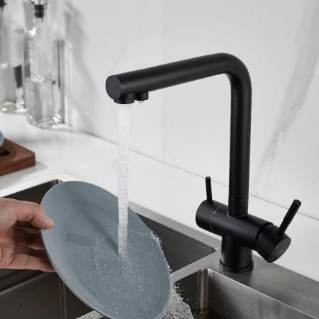 Смеситель для кухни Shevanik S468H на мойку черный