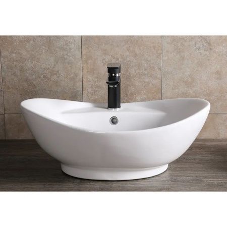 Раковина из сантехнического фарфора Cerutti SPA CR7003 60х40 накладная цвет белый 1 отверстие под смеситель