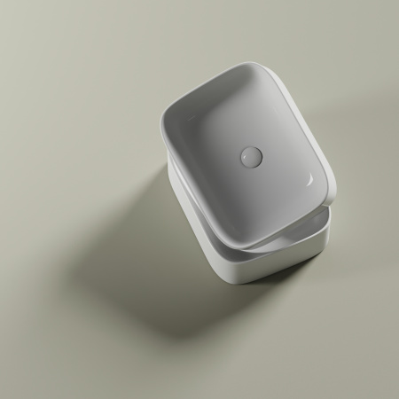 Раковина из сантехнического фарфора Ceramica Nova ELEMENT CN6053MB 61х38 накладная цвет черный матовый без отверстий под смеситель